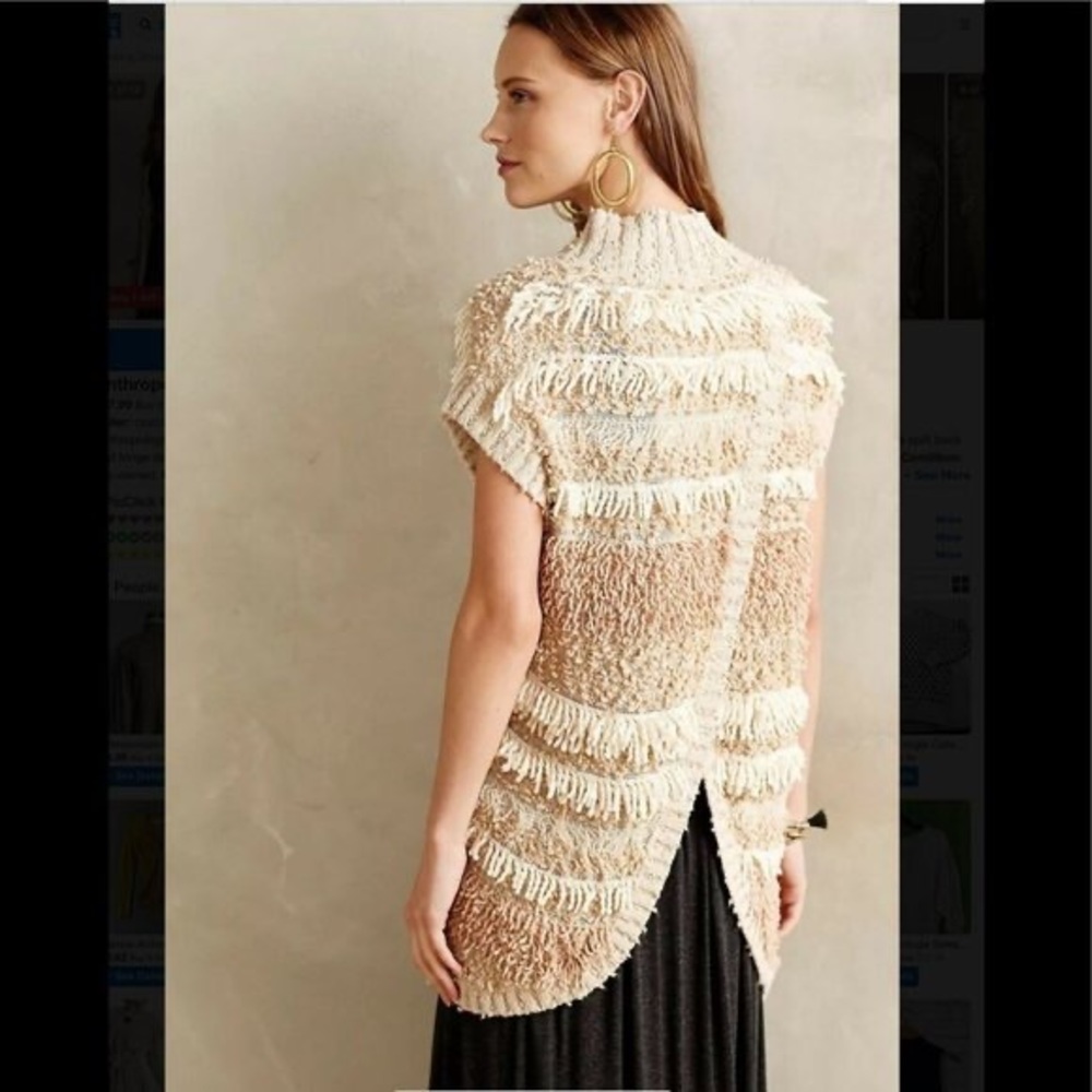 NWT Anthropologie MOTH Boho Quinta Fringe Sweater Fest XS/S